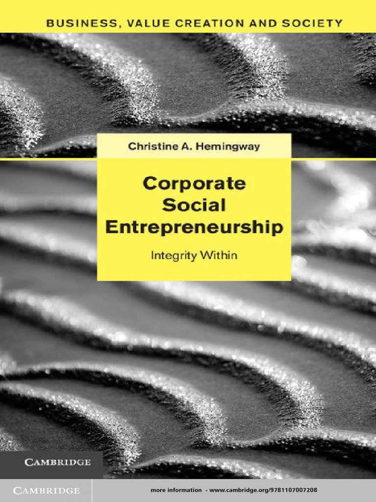 Corporate Social Entrepreneurship | PDF | Corporate Social ...