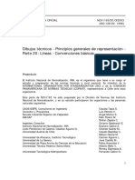 NCh1193-20 (2003) Dibujos Técnicos - Principios Generales de Representación - Parte 20 Líneas - Convenciones