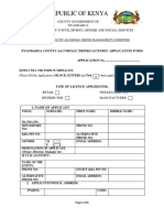 Nyandarua County Alcoholic Drinks Licenciing Application Forms
