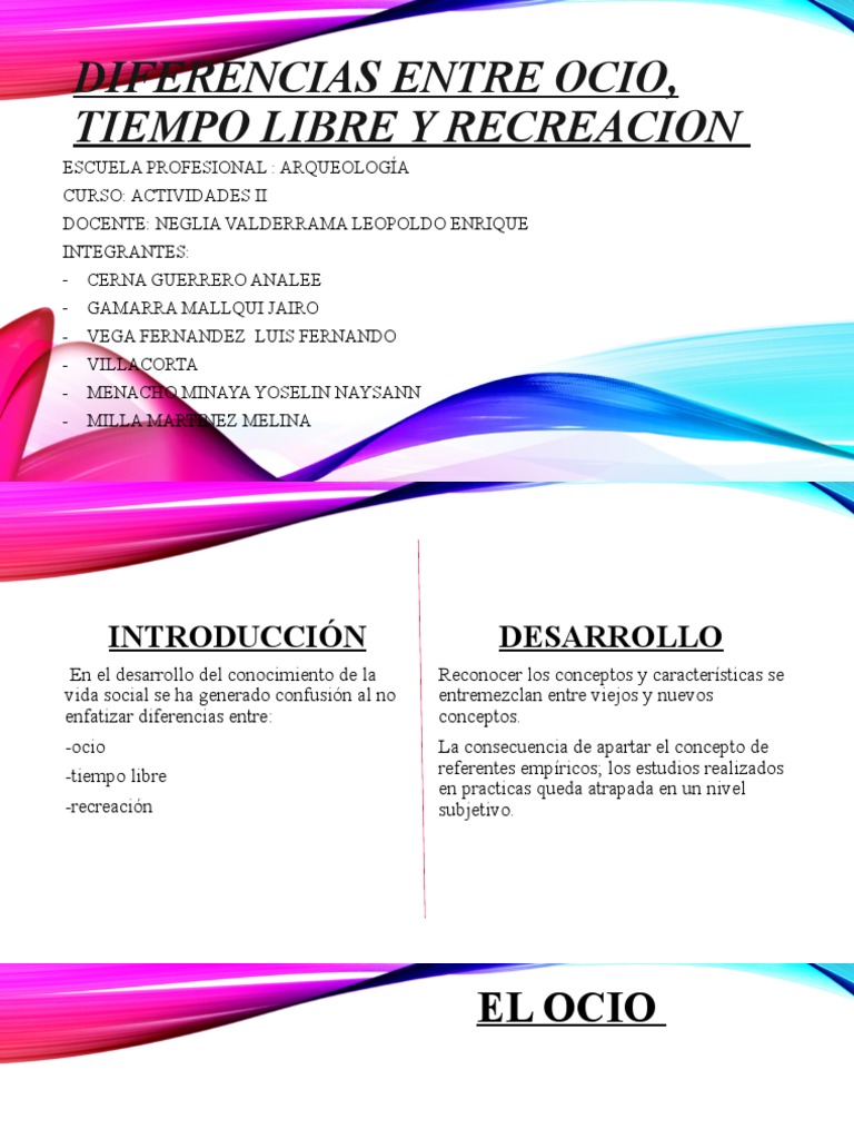Diferencias Entre Ocio, Tiempo Libre y