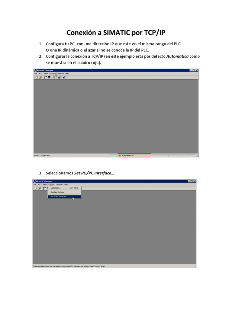 Configuración TCP/IP para SIMATIC | PDF | Dirección IP | Hardware de la ...