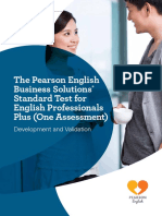 The Pearson English Business Solutions Standard Test For English Professionals Plus (One Assessment)