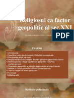 Religiosul CA Factor Geopolitic Al Sec - Xxi Negara C. Ciobanu D. Gr.201 RI