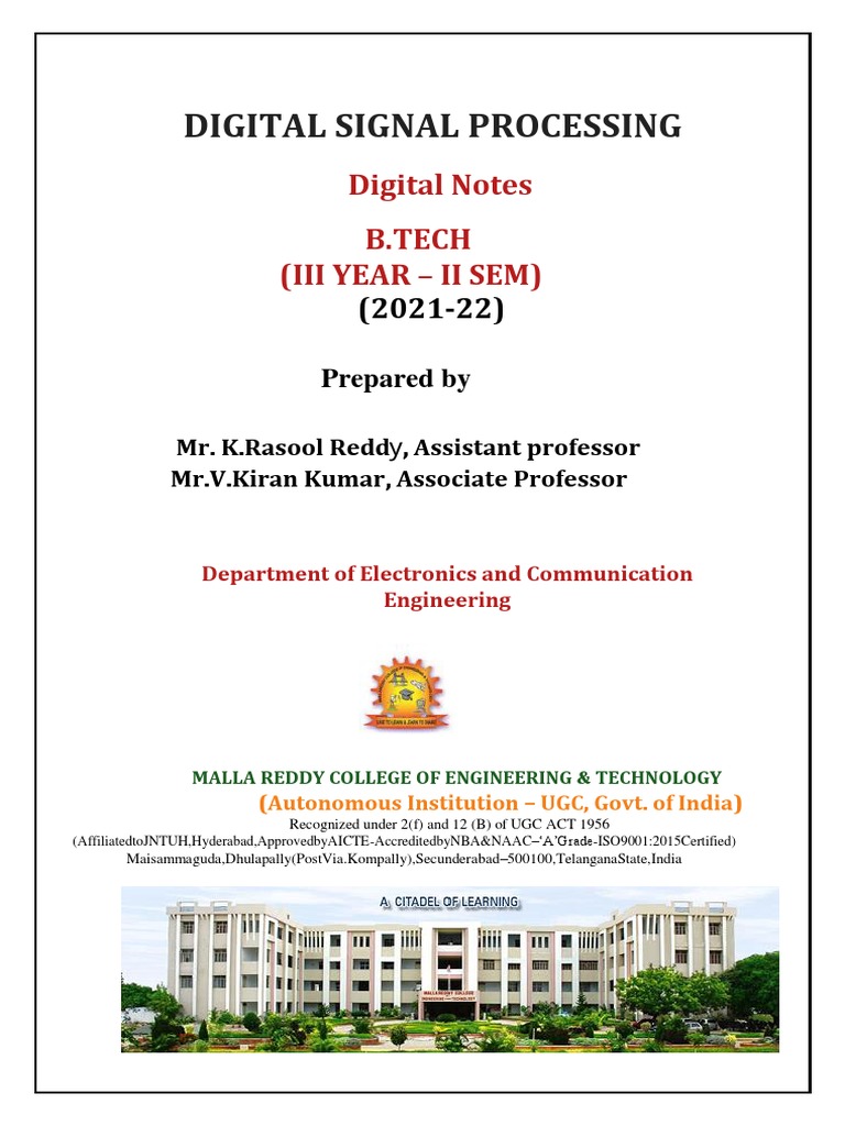 Digital Signal Processing | PDF | Digital Signal Processing | Discrete ...