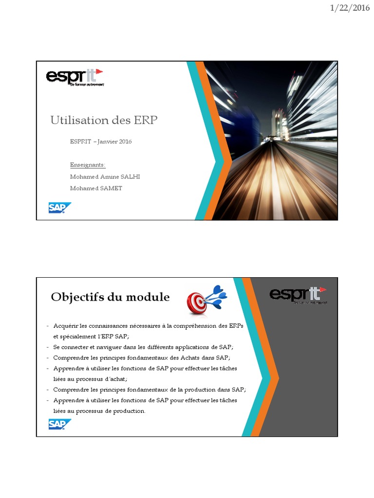 Introduction à l'ERP SAP et ses modules | PDF | Progiciel de gestion ...