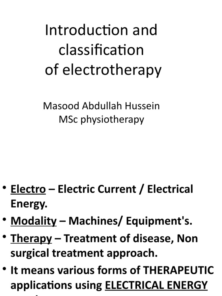 Overview of Electrotherapy Applications | PDF | Electric Current ...