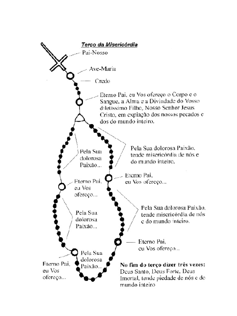 Terço Da Divina Misericórdia Pdf Rosário Oração Do Senhor