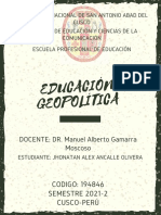 Educación política y geografía UNASAC