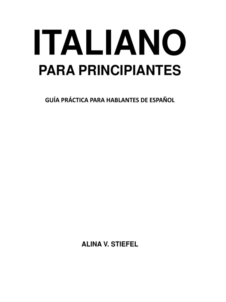 Italiano para Principiantes | PDF | Idioma italiano | Lengua española