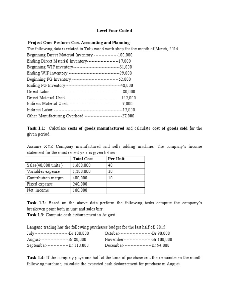 Level Four Code 4 | PDF | Payroll Tax | Inventory