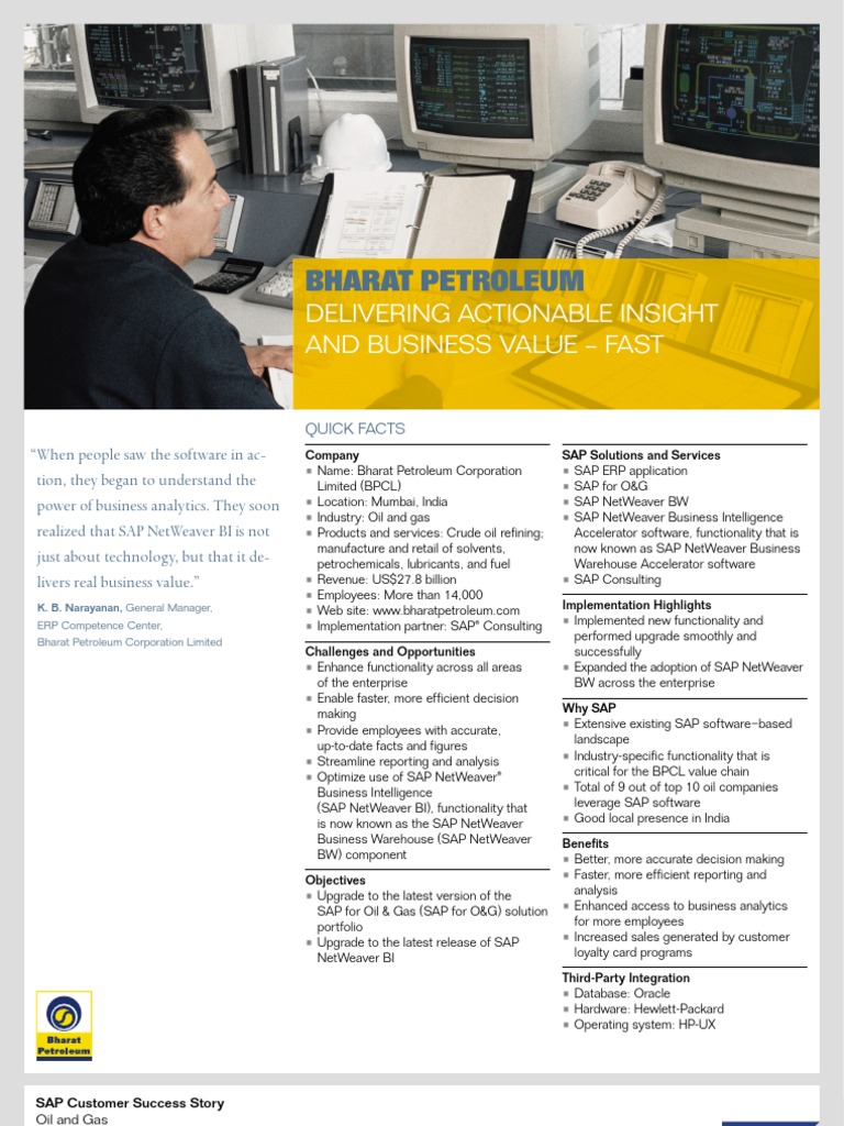 Bharat Petroleum Sap Se Business Intelligence