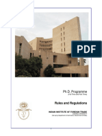 Rules and Regulations: Ph.D. Programme