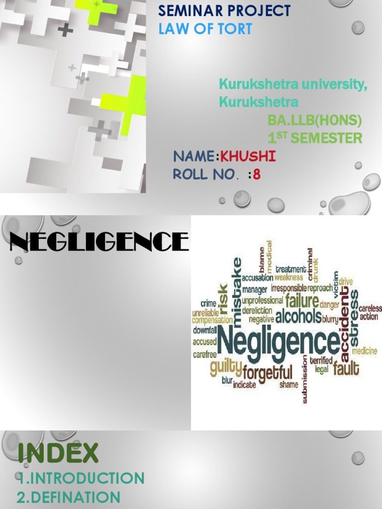 Presentation On Negligence Pdf Negligence Causation Law