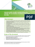 Interim Public Health Considerations for COVID 19 Vaccination of Adolescents