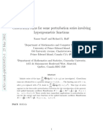 Closed-Form Sums For Some Perturbation Series Involving Hypergeometric Functions