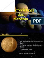 Características dos planetas