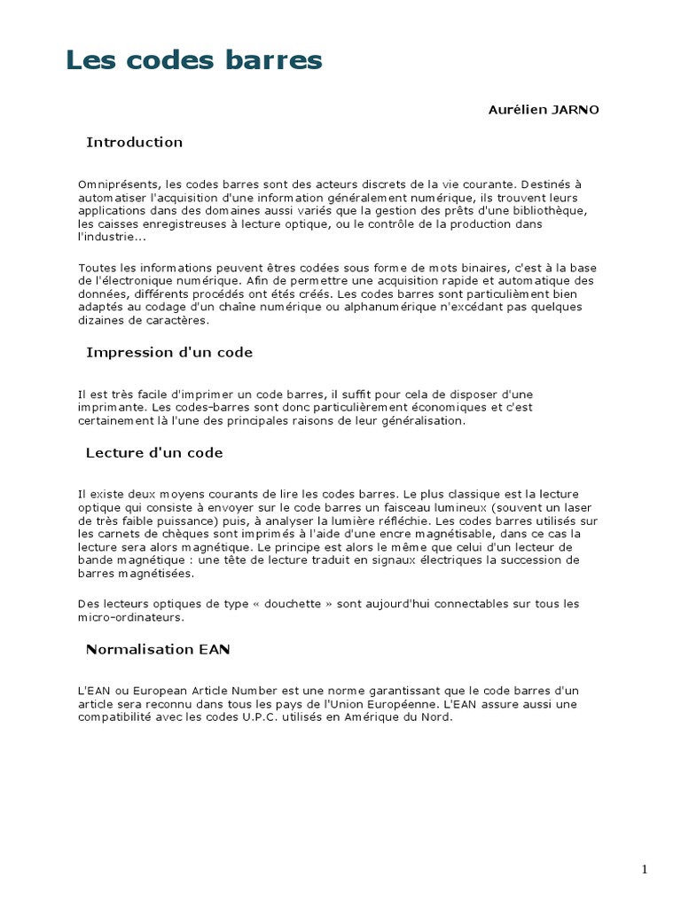 Codes Barres Normes et Pays 613 PDF Codebarres Imprimante — free download