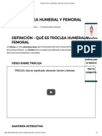 Tróclea humeral y femoral: significado, ubicación y lesiones