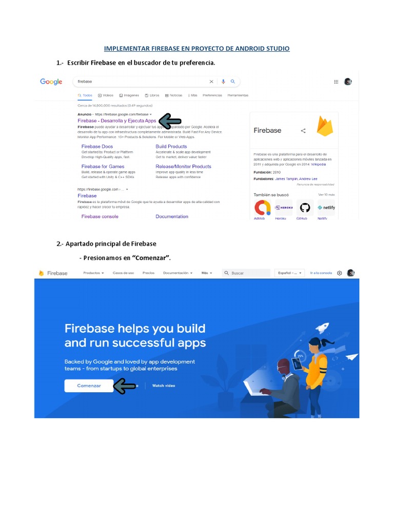 Implementación de Firebase en Android Studio | PDF