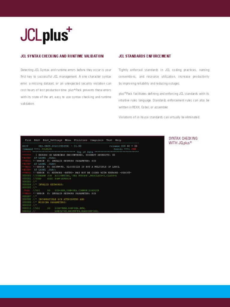 Jclplus Brochure | PDF | Operating System | Data Center