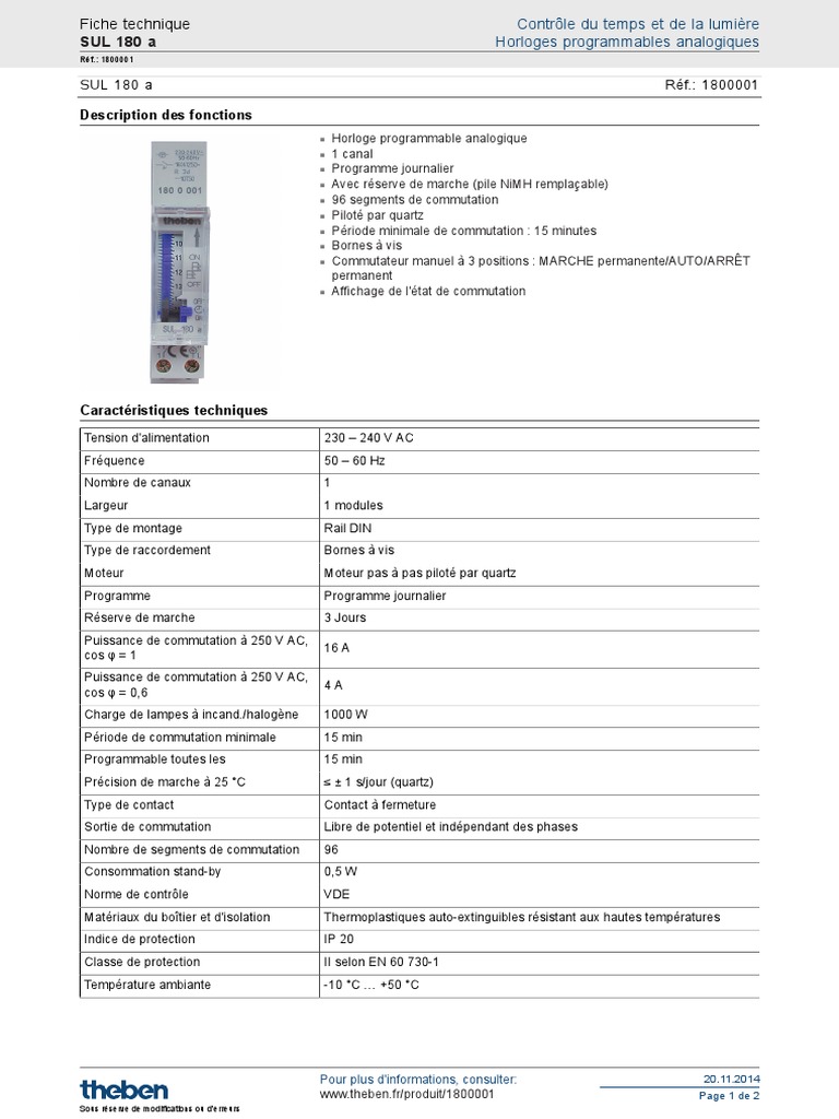Horloge Theben SUL 180 A Guide d'Utilisation PDF Électronique — free download