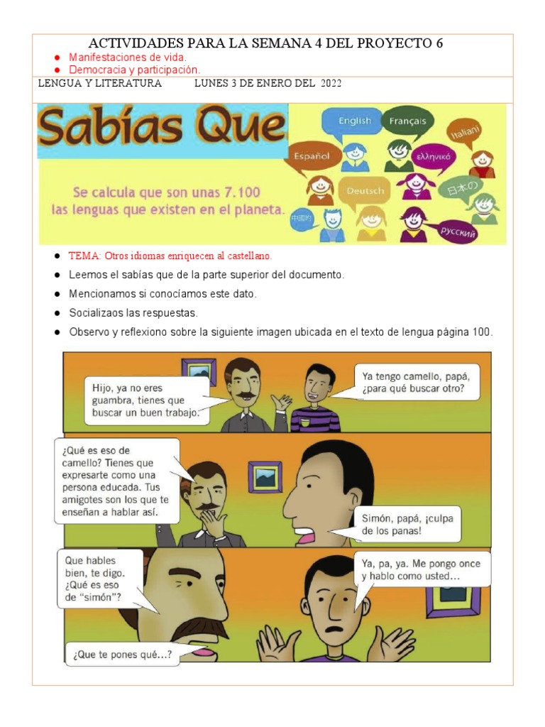2022 Proyecto 6 Semana 4 Del 3 Al 7 de Enero 2022 (Agenda 33) | PDF ...