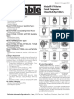 Model F1FR Series Quick Response Glass Bulb Sprinklers: Bulletin 014 August 2021