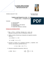 Tarea Matematica Del 3° Año: U.E. Colegio "María Santísima" Los Rastrojos-Palavecino AÑO ESCOLAR 2020-2021