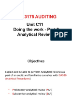 Acc3175 Auditing: Unit C11 Doing The Work - Part 2 Analytical Reviews