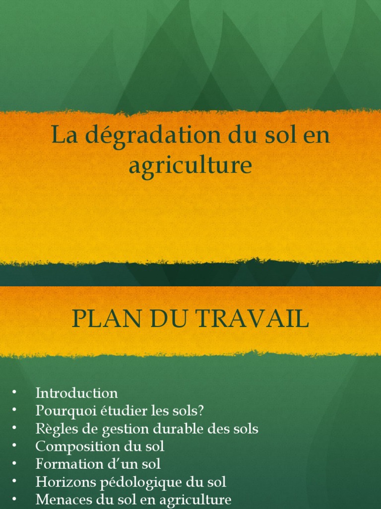 Dégradation des sols en agriculture | PDF | Sol (pédologie) | Chimie