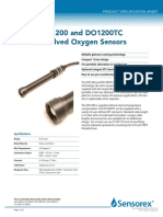 DO1200 and DO1200TC Dissolved Oxygen Sensors: Product Specification Sheet