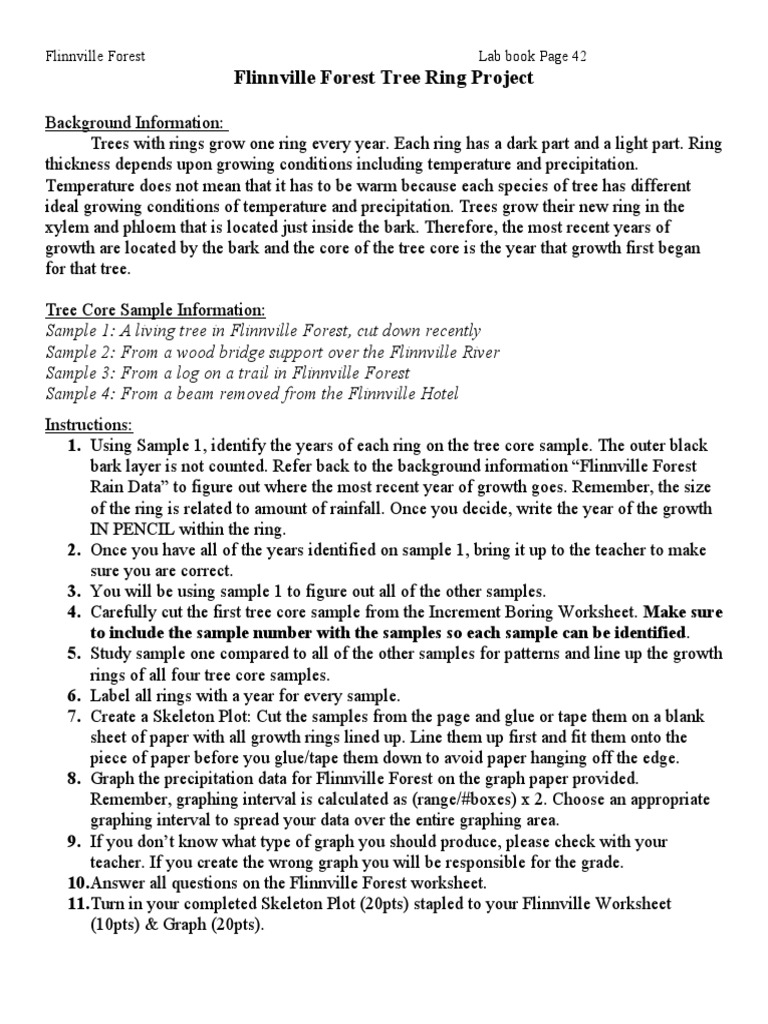 Flinnville Tree Ring Simulation Worksheet | PDF | Trees | Precipitation