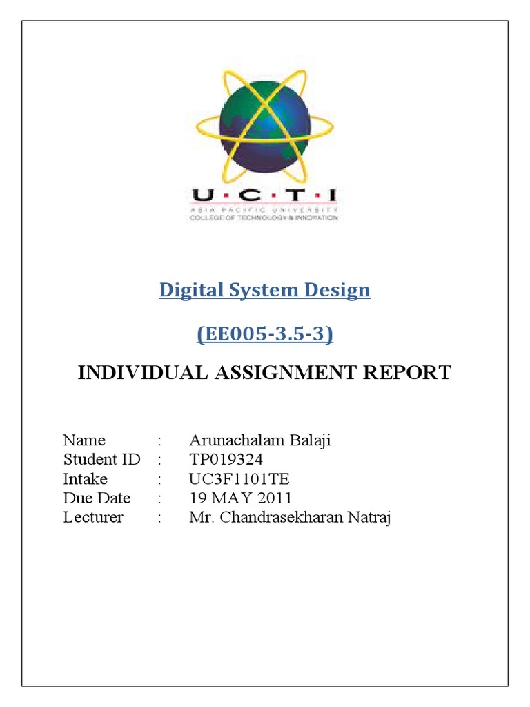 Digital System Design (EE005-3.5-3) : Individual Assignment Report ...