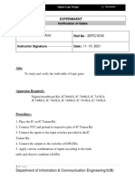 Verification of Gates Experimaent: Digital Logic Design Lab Manual