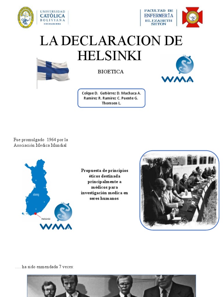 La Declaracion de Helsinki PDF Etica Aplicada Cuidado de la salud