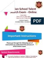Indian School Talent Search Exam - Online: - Exam Date - Class 1 To 5: 2 May 2021 Class 6 To 10: 9 May 2021