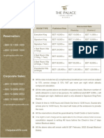 Room Tariff Chart: Reservation