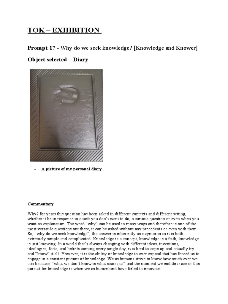 Tok - Exhibition: Prompt 17 - Why Do We Seek Knowledge? (Knowledge and ...