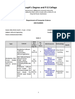 St. Joseph’s Degree and P.G College Department of Computer Science UNIT PLANNER