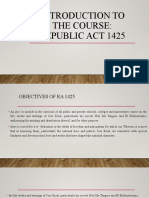 Introduction To The Course: Republic Act 1425