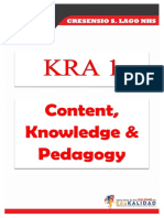 Content, Knowledge & Pedagogy: Cresensio S. Lago Nhs