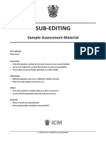 Sub-Editing: Sample Assessment Material