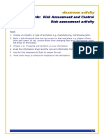 Hazards: Risk Assessment and Control Risk Assessment Activity