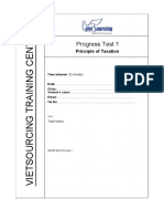 Progress Test 1: Principle of Taxation