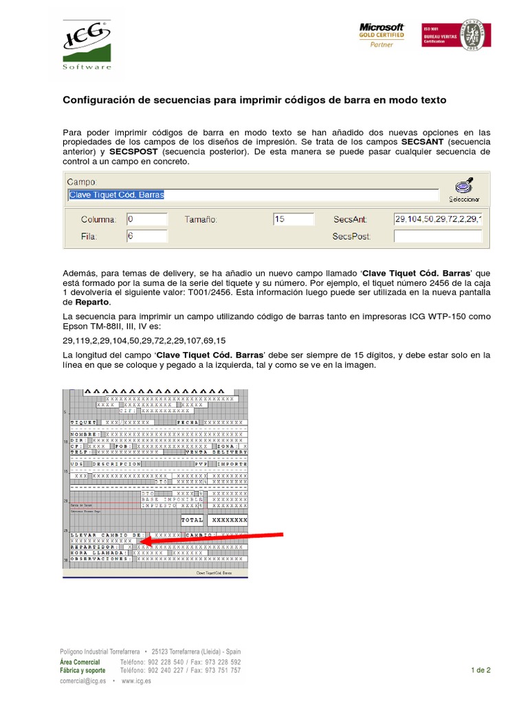 Configuración de Las Secuencias de Escape para Imprimir Códigos de ...