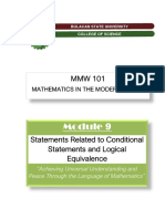 9 - Module 9 - Statements Related To Conditional Statements and Logical Equivalence