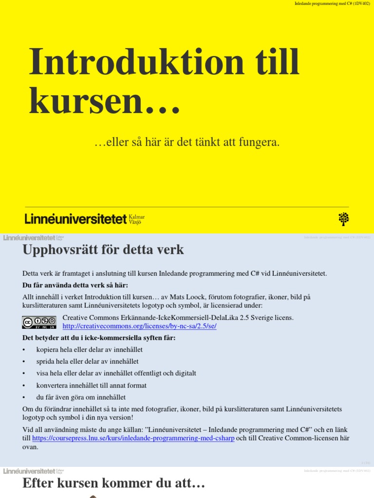 0 Introduktion 2014 2015 lp1 | PDF