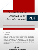 LEY ORGÁNICA DEL RÉGIMEN DE LA SOBERANÍA ALIMENTARIA