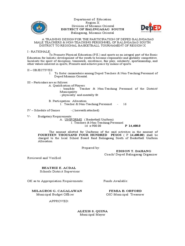 Training Design - DEPED UNIFORM | PDF