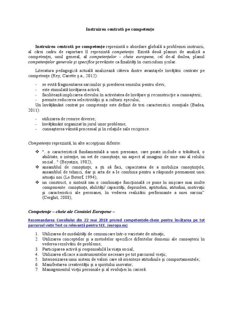 Tema 8. Centrare Pe Competente | PDF